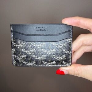 Goyard Black and Gray Patterned Card Holder